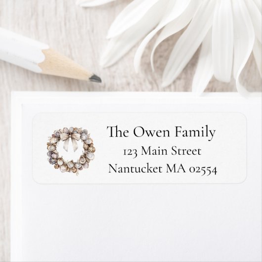 ホタルの貝殻リースの差出人住所 ラベル (インサイチュ)