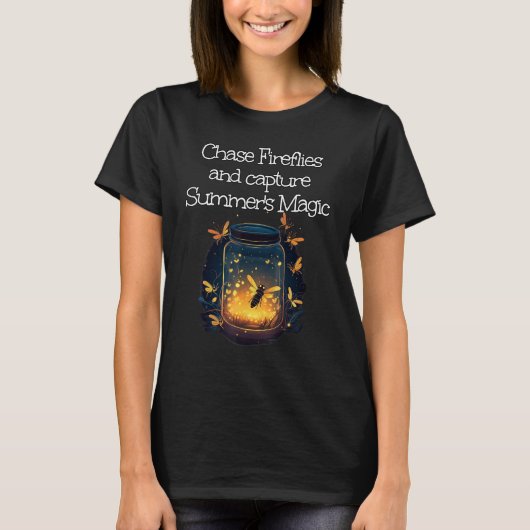 ホタルの追跡と夏の捕獲魔法 Tシャツ (正面)