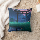 ホタルの静かなホタル日本のガーデン クッション (ブランケット)