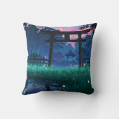 ホタルの静かなホタル日本のガーデン クッション (裏面)