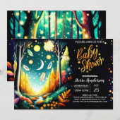 ホタルの魔法の森ベビーシャワー 招待状 (正面/裏面)