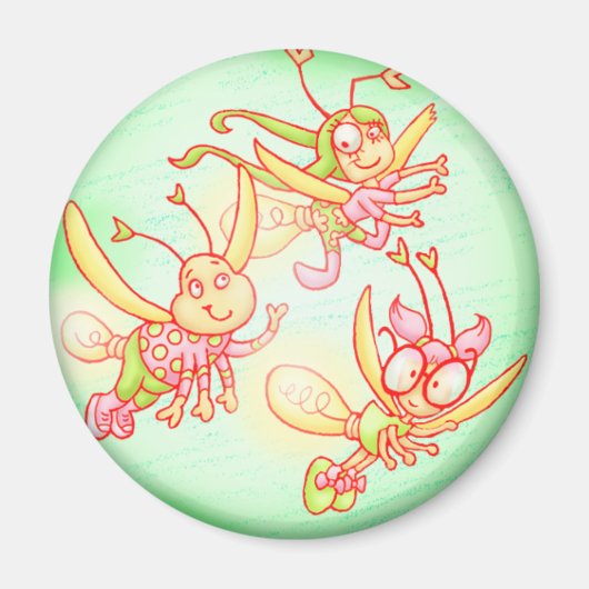 ホタルはグリーンマグネットと友達である マグネット (正面)