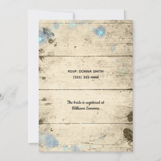 ホタルはジャースのブライダル素朴シャワーへの招待 招待状 (裏面)