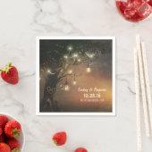 ホタルはメイスンの木結婚の葉を覆う スタンダードカクテルナプキン (インサイチュ)