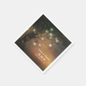 ホタルはメイスンの木結婚の葉を覆う スタンダードカクテルナプキン (角)