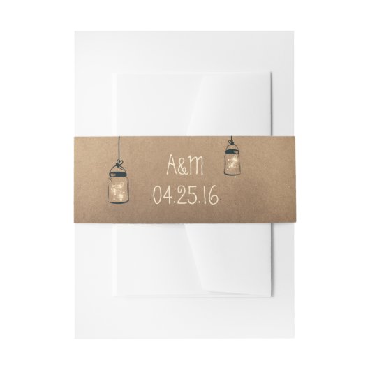 ホタルはメイスン素朴結婚ズ・ジャース 招待状ベリーバンド (正面例)