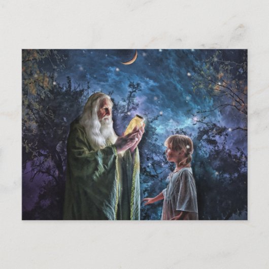 ホタルを捕まえる ポストカード (正面)