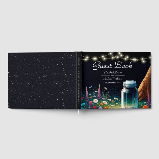 ホタルエレガントー素朴結婚式招待状 ゲストブック (全面)