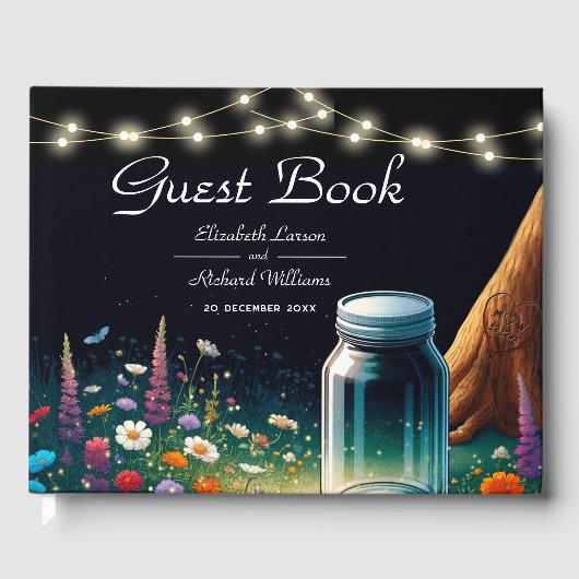 ホタルエレガントー素朴結婚式招待状 ゲストブック (正面)