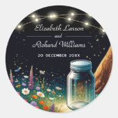 ホタルエレガントー素朴結婚式招待状 ラウンドシール (正面)