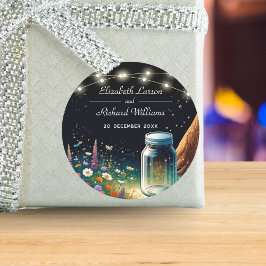 ホタルエレガントー素朴結婚式招待状 ラウンドシール