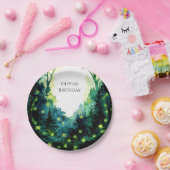 ホタルシンプルリーウッドランド誕生日 ペーパープレート (パーティー)