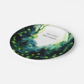 ホタルシンプルリーウッドランド誕生日 ペーパープレート (アングル)