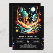 ホタルズグローエンチャントフォレスト誕生日 招待状 (正面/裏面)