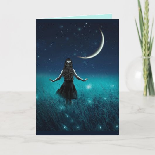 ホタル及びフレーミング用ガール誕生日カード サンキューカード (正面)