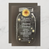 ホタル及びメーソンジャーのお洒落なブライダルシャワー 招待状 (正面/裏面)