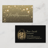ホタル夜の白熱［赤熱］光を放つな瓶は黒の背部を主演します 名刺 (正面/裏面)