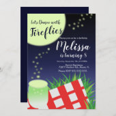 ホタル懐中電灯アウトドアキャンピングピクニック 招待状 (正面/裏面)