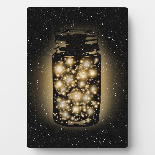 ホタル白熱［赤熱］光を放つの瓶が夜星と共に フォトプラーク (正面)