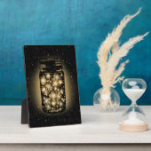 ホタル白熱［赤熱］光を放つの瓶が夜星と共に フォトプラーク (側面)