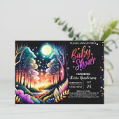 ホタル白熱［赤熱］光を放つアドベンチャーベビーシャワー 招待状 (スタンド正面)