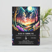 ホタル白熱［赤熱］光を放つズアドベンチャー誕生日 招待状 (スタンド正面)