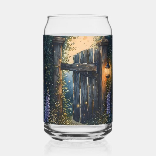ホタル空の下の魅惑のガーデンゲート ガラス缶 (正面)