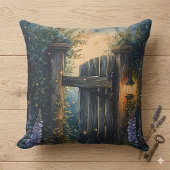 ホタル空の下の魅惑のガーデンゲート クッション
