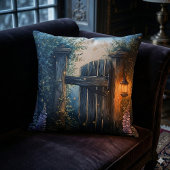 ホタル空の下の魅惑のガーデンゲート クッション