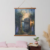 ホタル空の下の魅惑のガーデンゲート 吊り下げ型タペストリー (寝室)