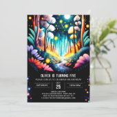 ホタル編集可能フォレスト誕生日 招待状 (スタンド正面)