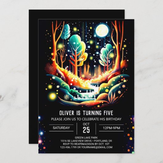 ホタル誕生日 招待状 (正面/裏面)