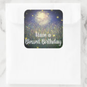 ホタル賛美の誕生日のシールを貼る スクエアシール (バッグ)