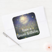 ホタル賛美の誕生日のシールを貼る スクエアシール (封筒)