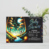 ホタル魔法のウッドランドジャーベイビーシャワー 招待状 (スタンド正面)