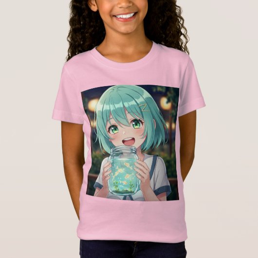 ホタル魚，アニメby Natasha Us Tシャツ (正面)