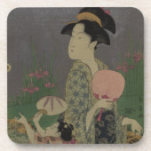 ホタル1793年(色の木版画) コースター (正面)