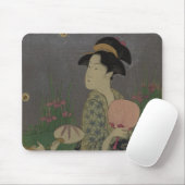 ホタル1793年(色の木版画) マウスパッド (マウス)