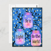 ホタル・メイソン・ジャー・ハガキに光を当てる ポストカード (正面/裏面)