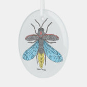 ホタル（白） – ガラスオーナメント (正面左)