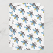 ホタル（白） – グリーティングカード シーズンカード (正面/裏面)