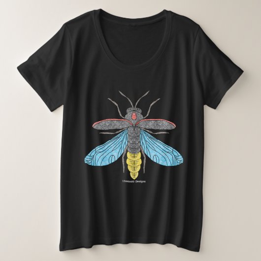 ホタル（鮮やか） - 女性用プラスサイズTシャツ プラスサイズTシャツ (デザイン正面)