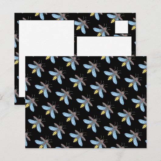 ホタル（黒） – はがき (正面/裏面)