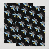 ホタル（黒） – グリーティングカード シーズンカード (正面/裏面)