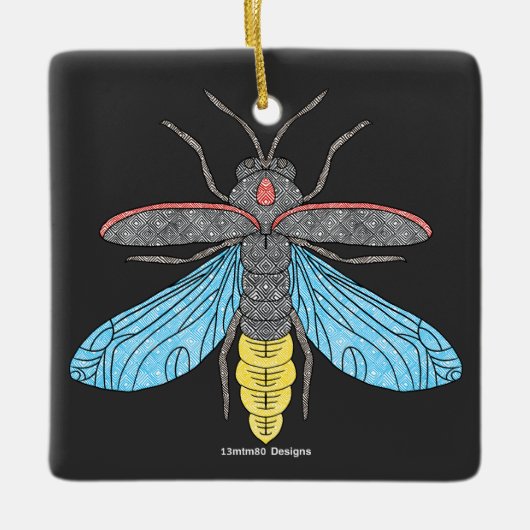 ホタル(黒) – セラミックオーナメント (正面)