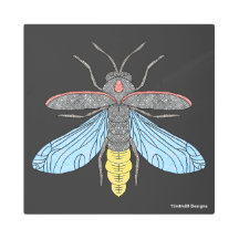 ホタル(黒) – 金属プリント