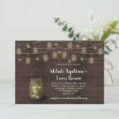 ホタルMason Jars String Lights 結婚's 招待状 (スタンド正面)