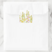 ホチアオイのイエローピンクペンと水彩フィールド スクエアシール (バッグ)