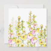 ホチアオイのイエローピンクペンと水彩フィールド ノートカード (正面)