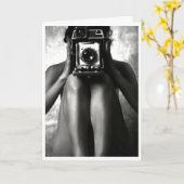 ホッおもしろいトヒヨ誕生日写真カード カード (黄色い花)